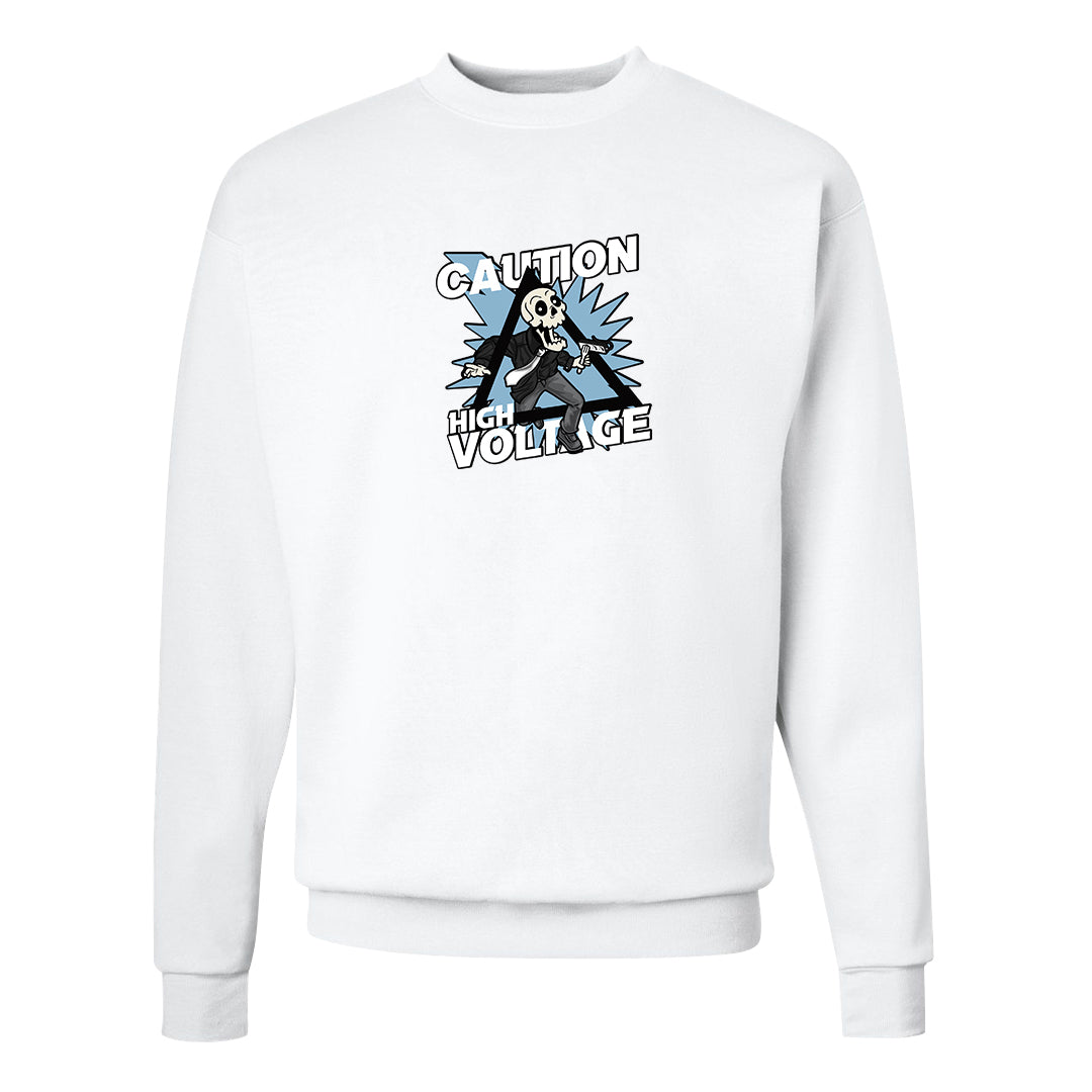 Concord Low 1s Crewneck Sweatshirt | Caution High Voltage, White