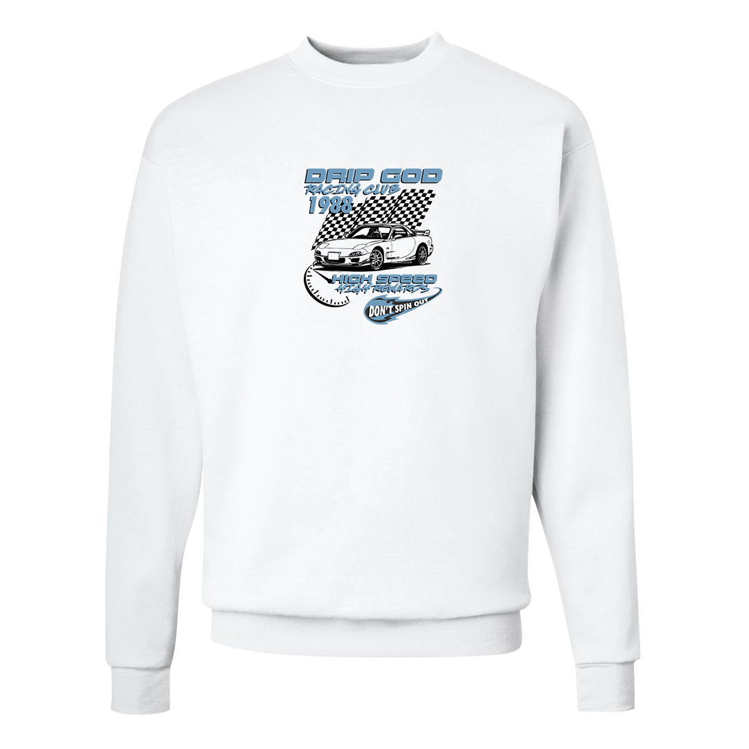 Concord Low 1s Crewneck Sweatshirt | Drip God Racing Club, White