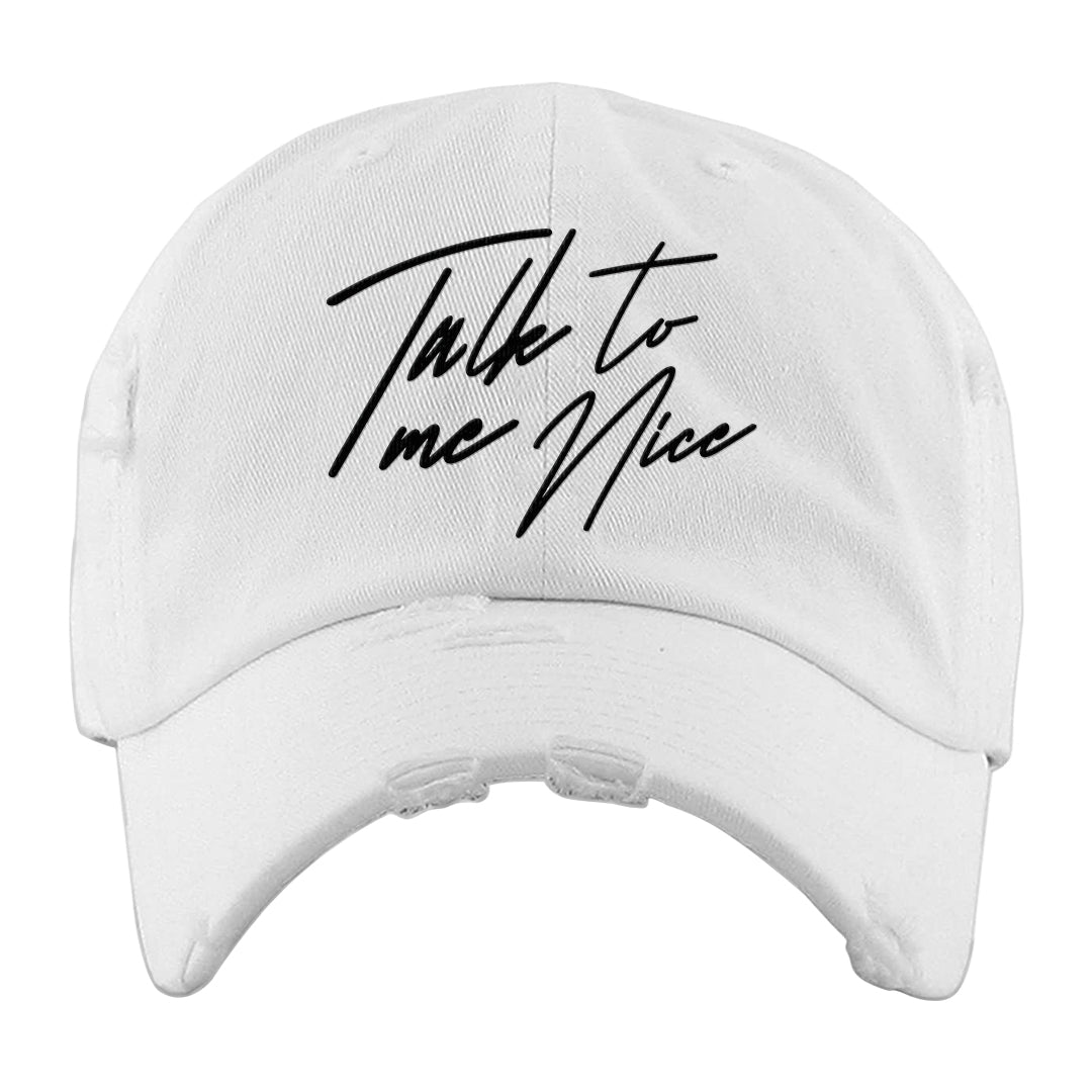 Concord Low 1s Distressed Dad Hat | Talk To Me Nice, White