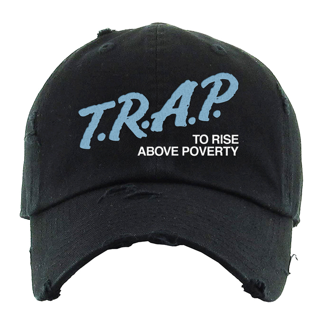 Concord Low 1s Distressed Dad Hat | Trap To Rise Above Poverty, Black