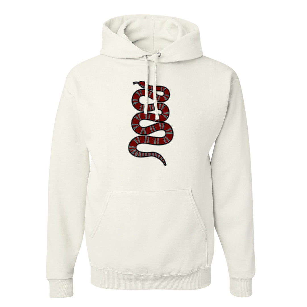 Dark Grey Varsity Red Low 1s Hoodie | Coiled Snake, White