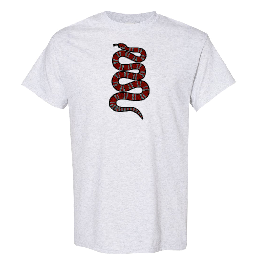 Dark Grey Varsity Red Low 1s T Shirt | Coiled Snake, Ash