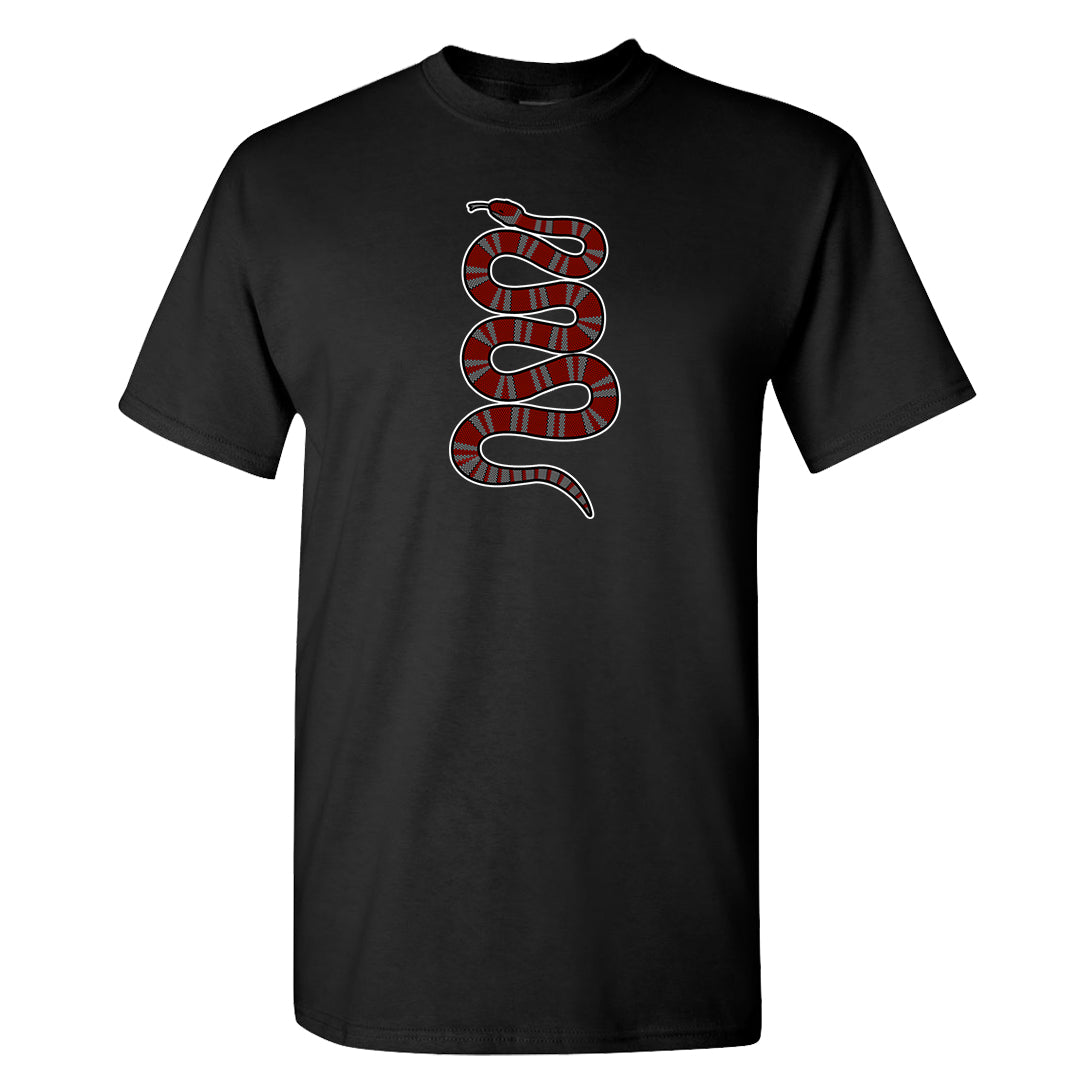 Dark Grey Varsity Red Low 1s T Shirt | Coiled Snake, Black