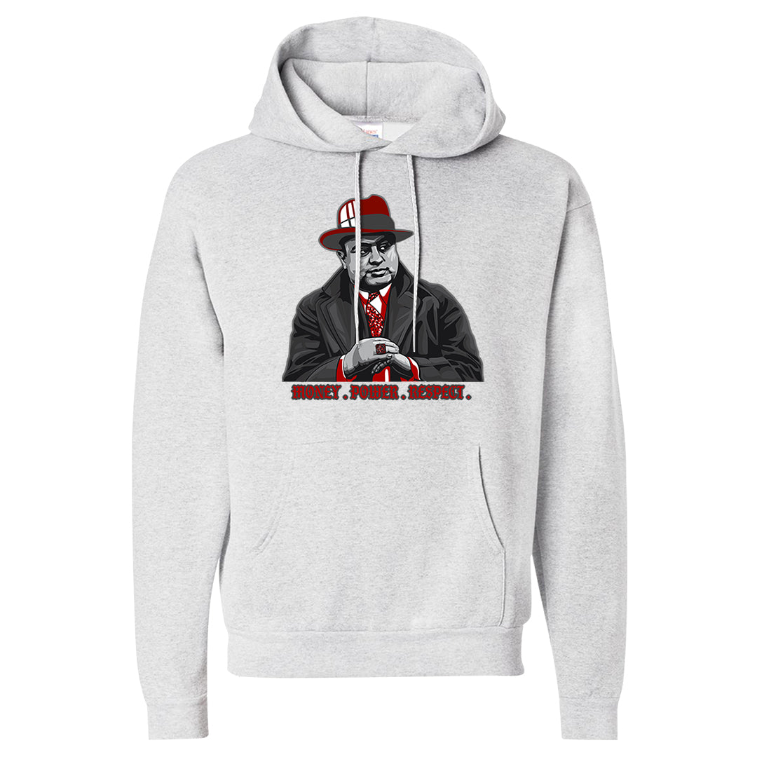 Dark Grey Varsity Red Low 1s Hoodie | Capone Illustration, Ash