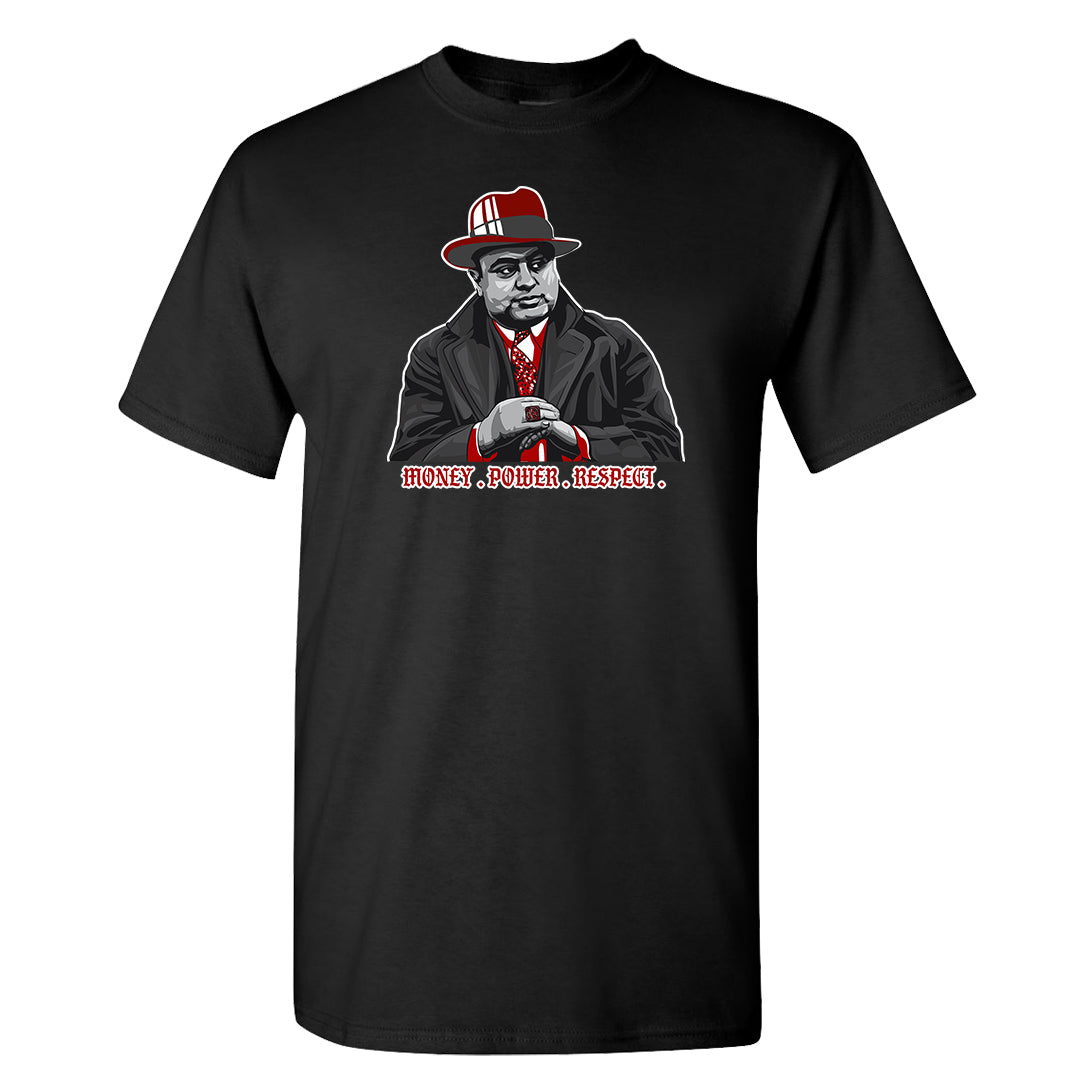 Dark Grey Varsity Red Low 1s T Shirt | Capone Illustration, Black