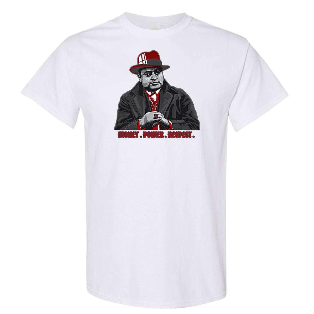 Dark Grey Varsity Red Low 1s T Shirt | Capone Illustration, White