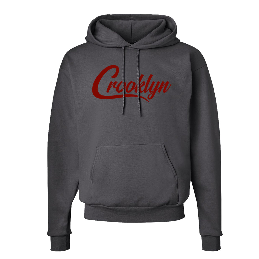 Dark Grey Varsity Red Low 1s Hoodie | Crooklyn, Smoke Grey