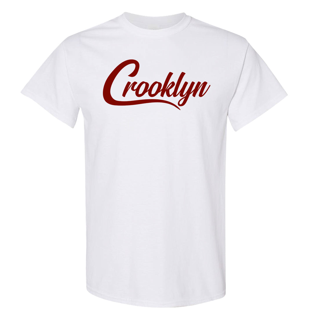 Dark Grey Varsity Red Low 1s T Shirt | Crooklyn, White