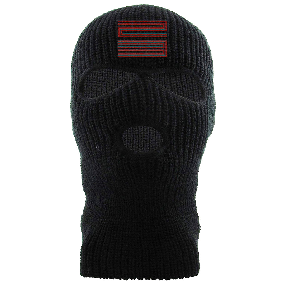 Dark Grey Varsity Red Low 1s Ski Mask | Double Line 23, Black