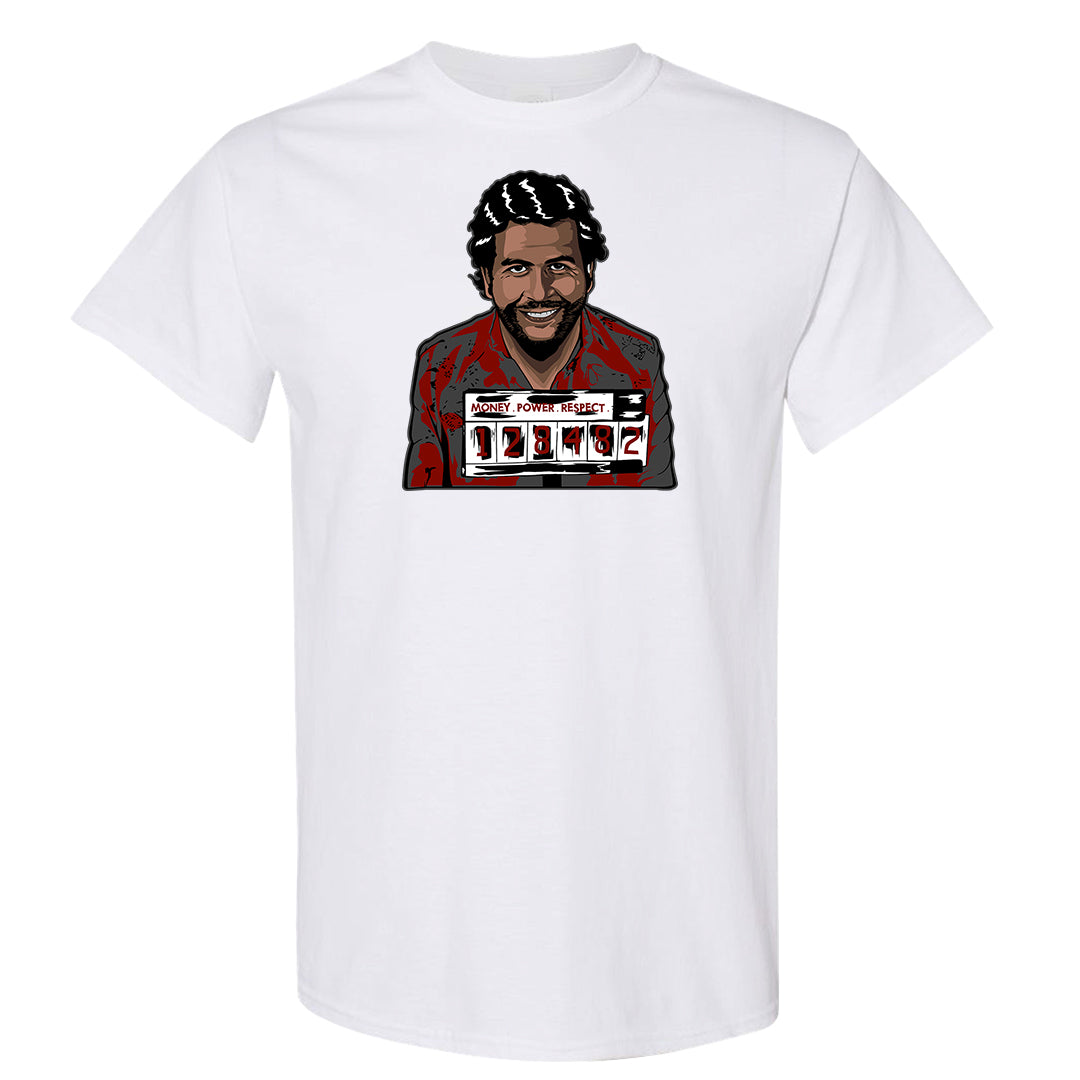 Dark Grey Varsity Red Low 1s T Shirt | Escobar Illustration, White