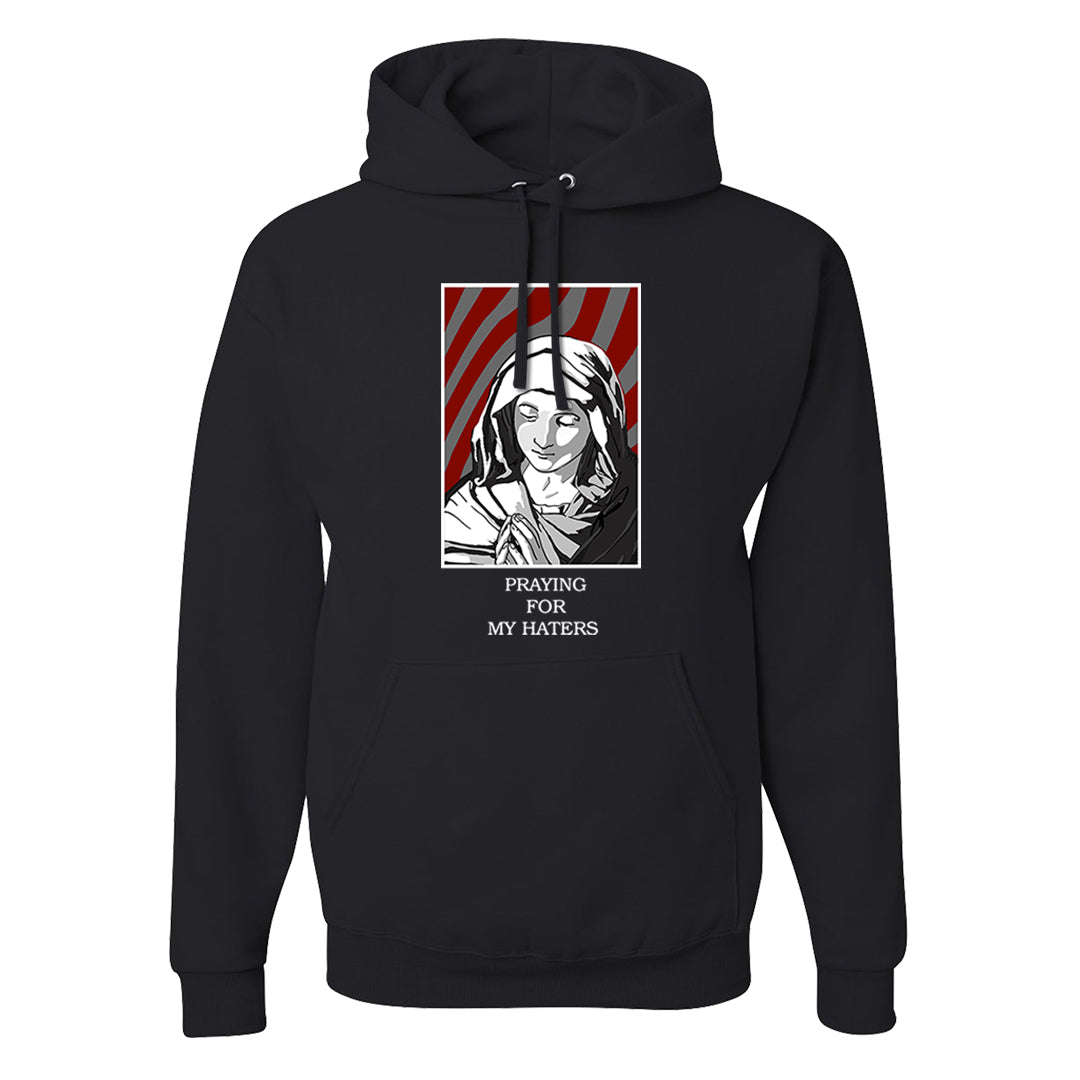 Dark Grey Varsity Red Low 1s Hoodie | God Told Me, Black