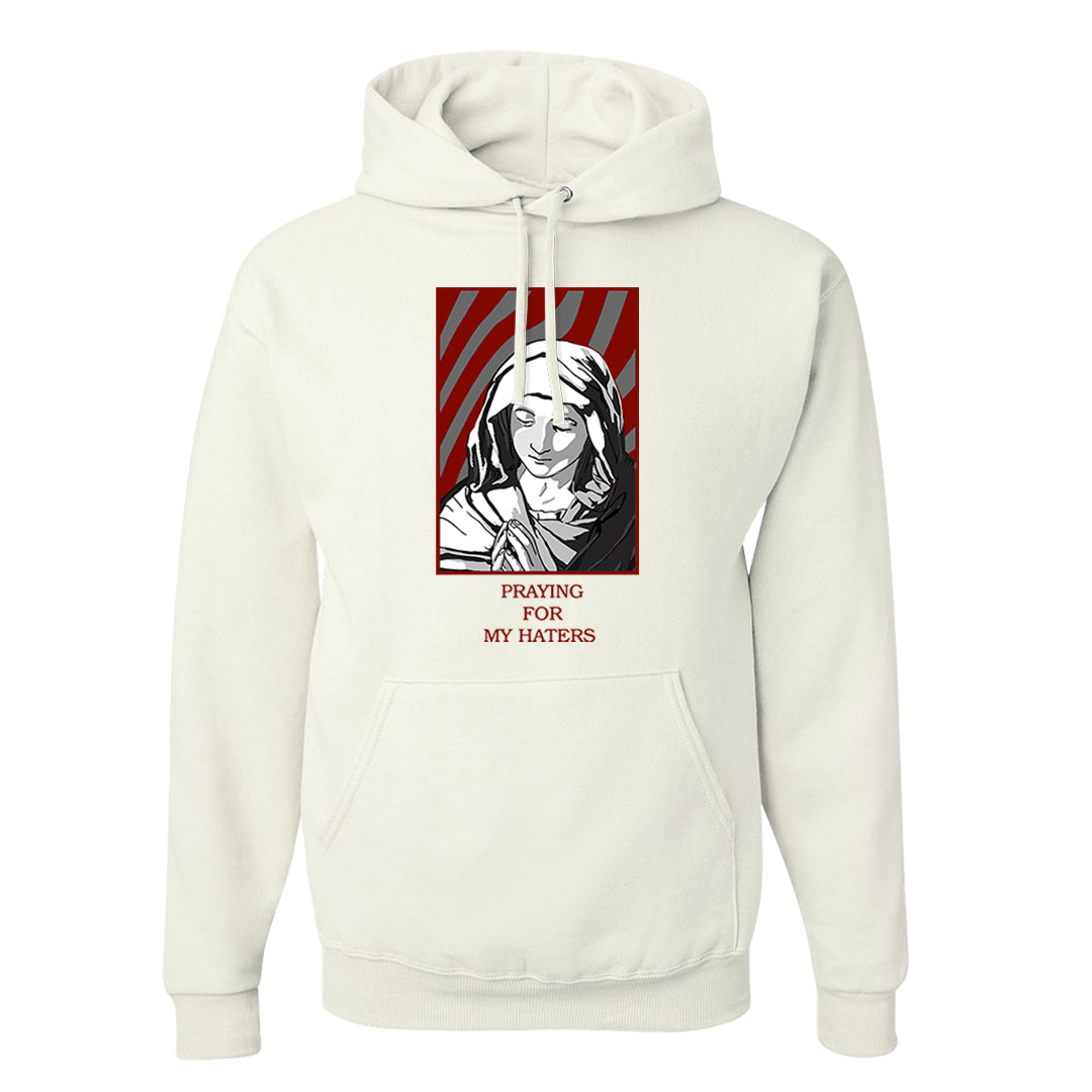 Dark Grey Varsity Red Low 1s Hoodie | God Told Me, White