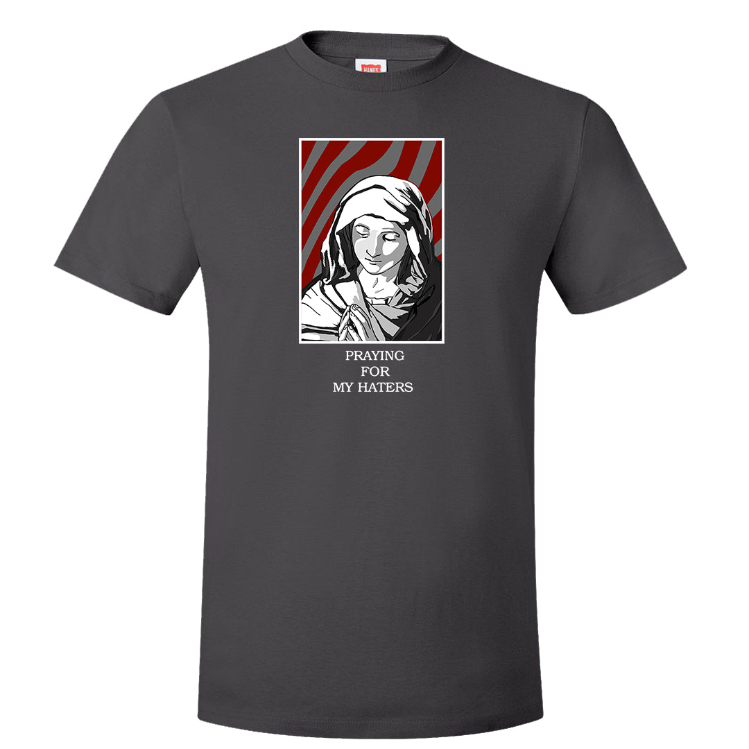 Dark Grey Varsity Red Low 1s T Shirt | God Told Me, Smoke Grey