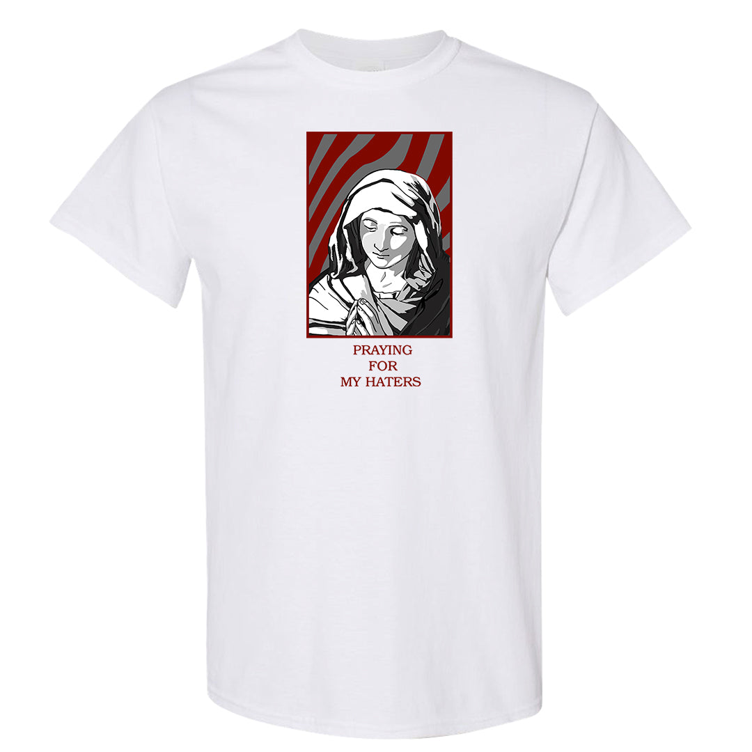 Dark Grey Varsity Red Low 1s T Shirt | God Told Me, White