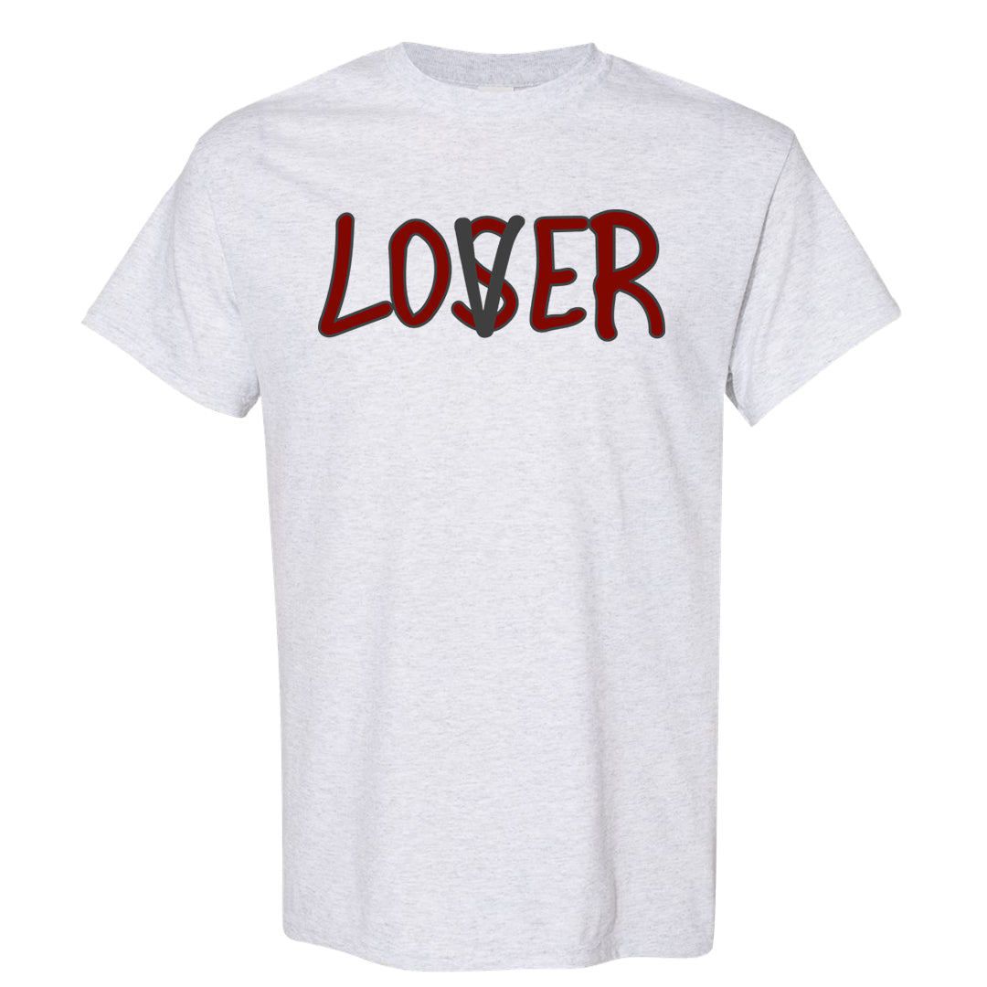 Dark Grey Varsity Red Low 1s T Shirt | Lover, Ash