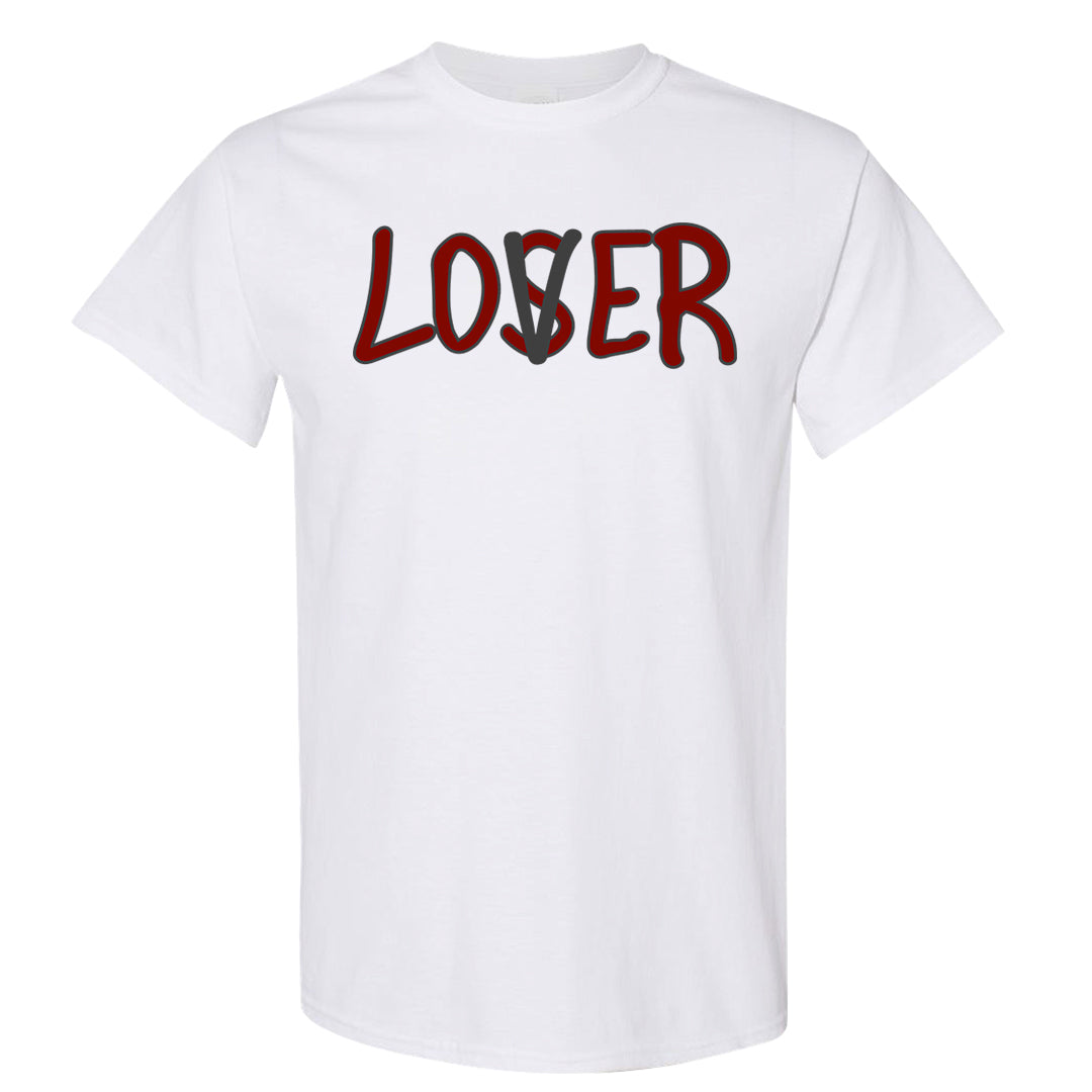 Dark Grey Varsity Red Low 1s T Shirt | Lover, White