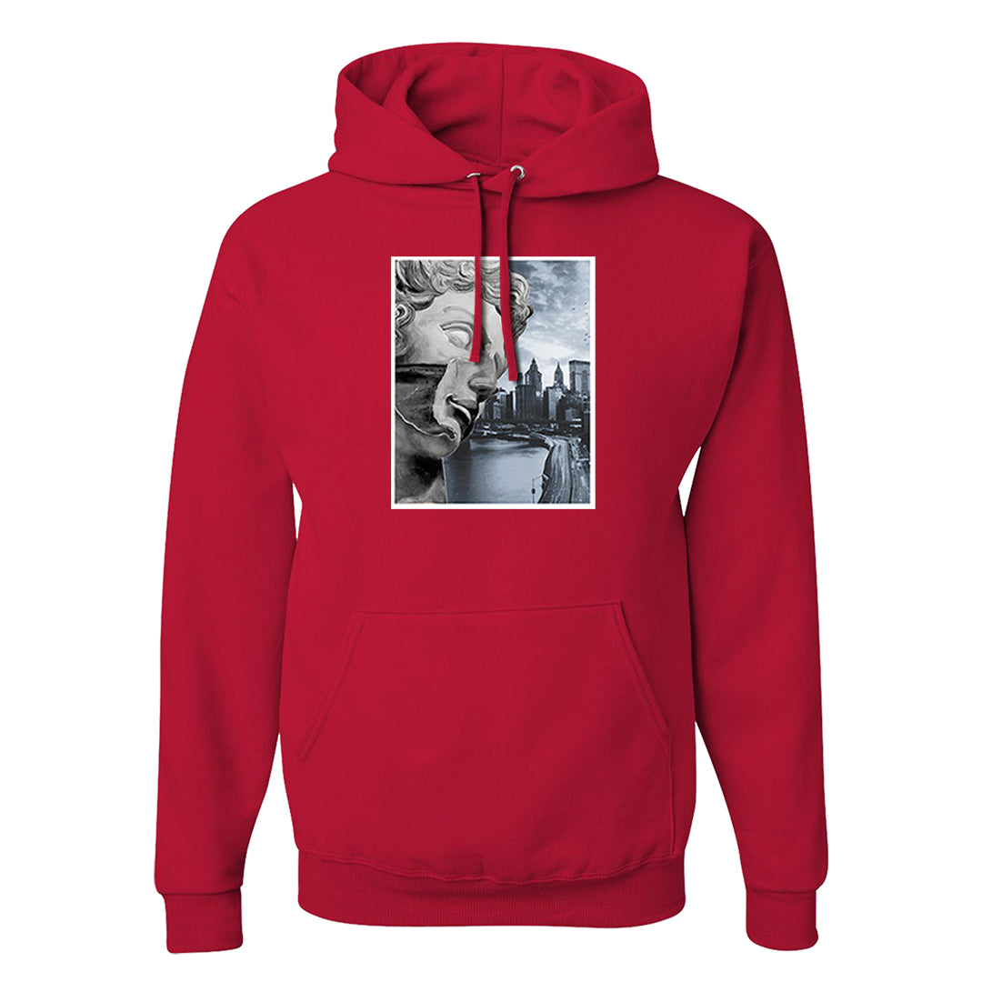 Dark Grey Varsity Red Low 1s Hoodie | Miguel, Red