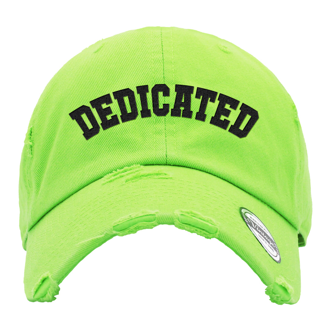 Golf Black Toe Low 1s Distressed Dad Hat | Dedicated, Lime