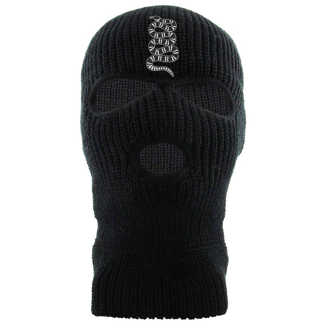 Homage Split Black White Low 1s Ski Mask | Coiled Snake, Black