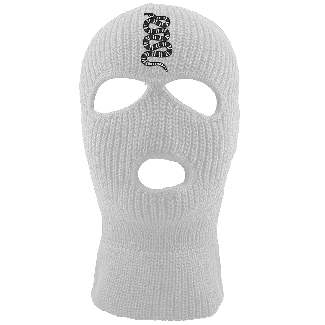 Homage Split Black White Low 1s Ski Mask | Coiled Snake, White