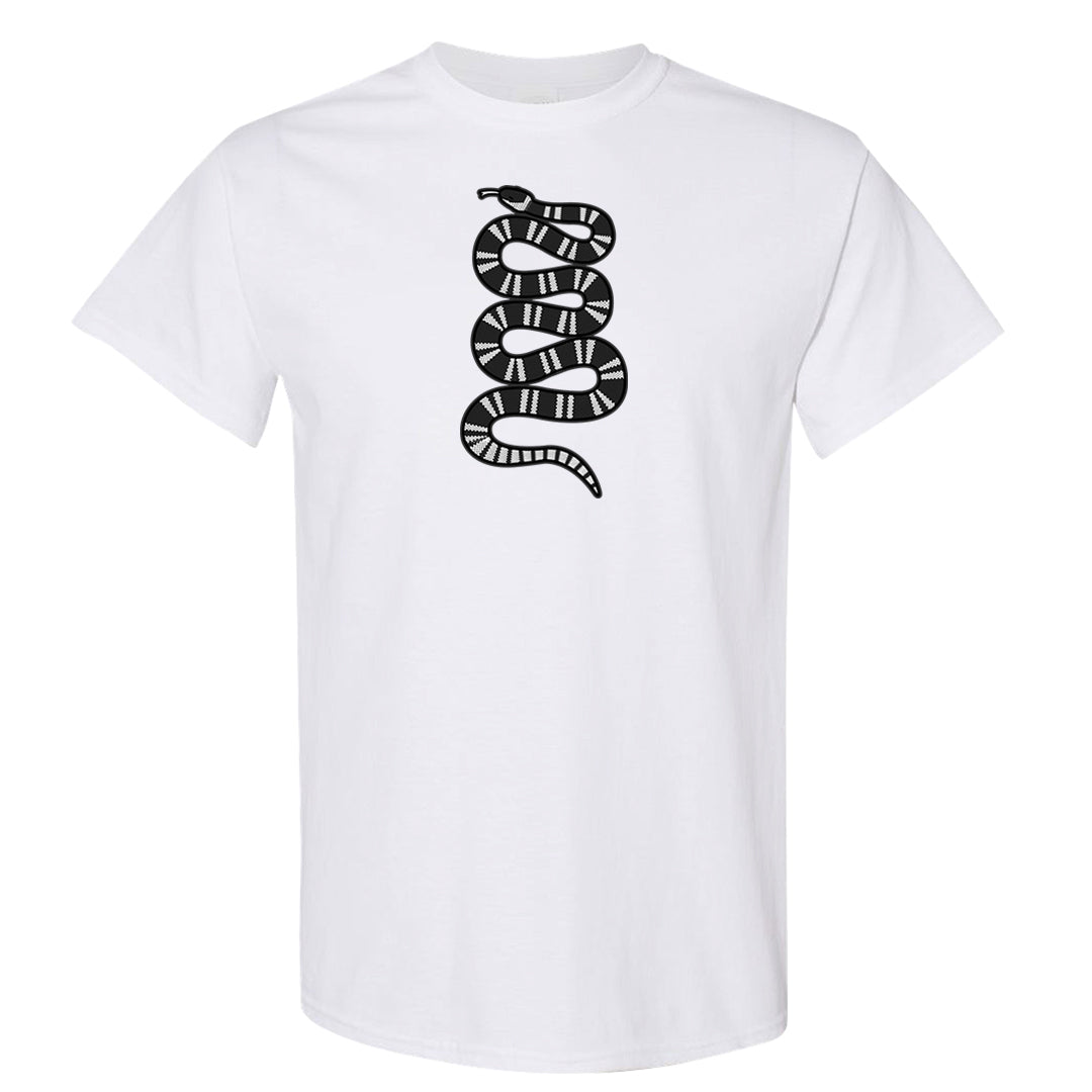 Homage Split Black White Low 1s T Shirt | Coiled Snake, White