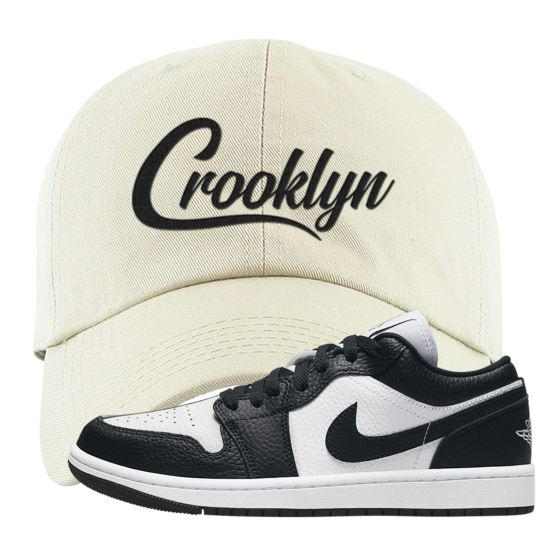 Homage Split Black White Low 1s Dad Hat | Crooklyn, White