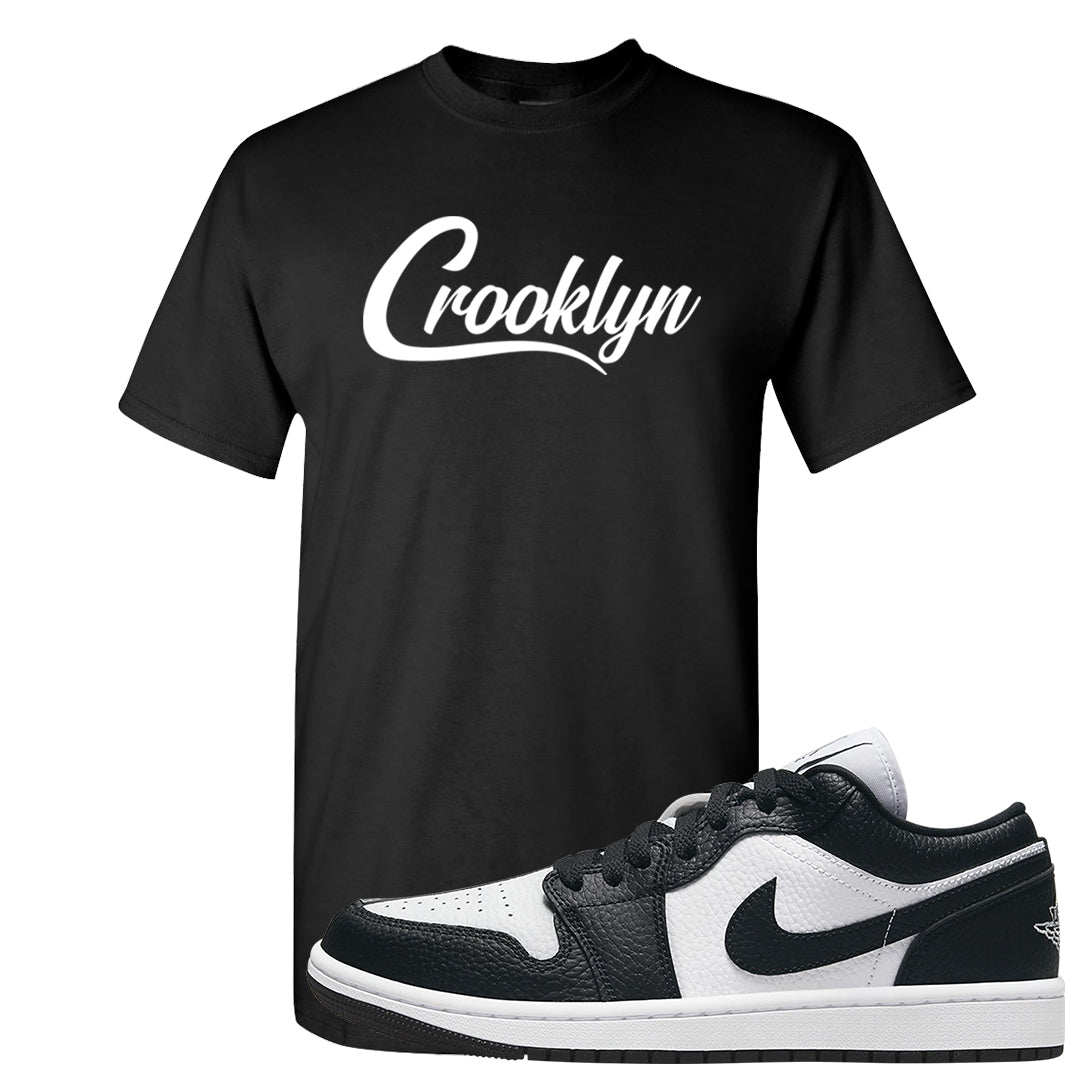 Homage Split Black White Low 1s T Shirt | Crooklyn, Black