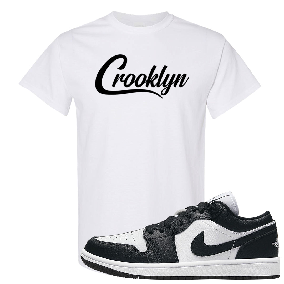 Homage Split Black White Low 1s T Shirt | Crooklyn, White
