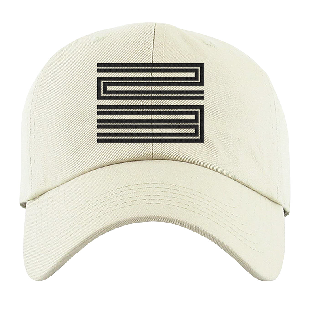 Homage Split Black White Low 1s Dad Hat | Double Line 23, White