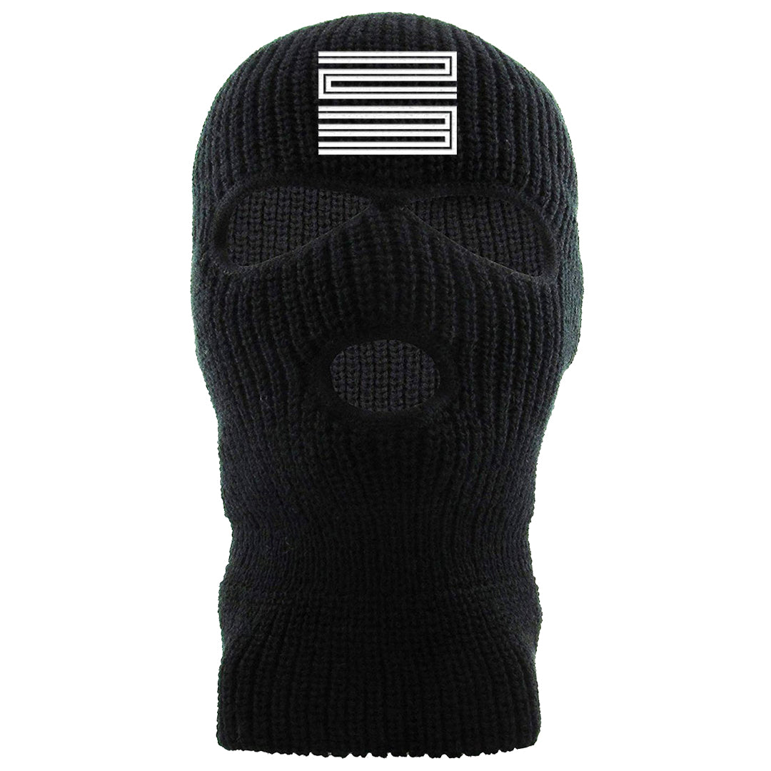 Homage Split Black White Low 1s Ski Mask | Double Line 23, Black