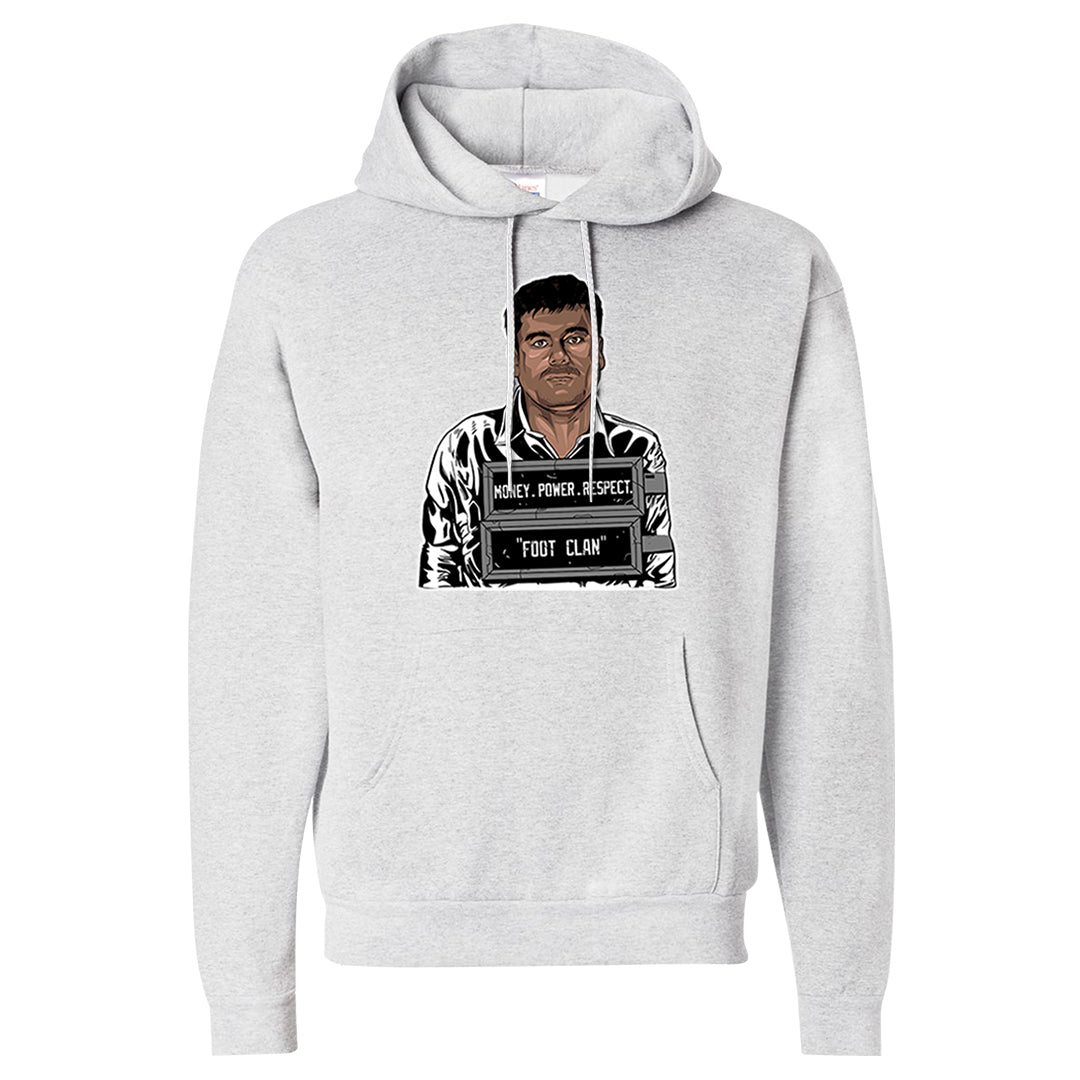 Homage Split Black White Low 1s Hoodie | El Chapo Illustration, Ash