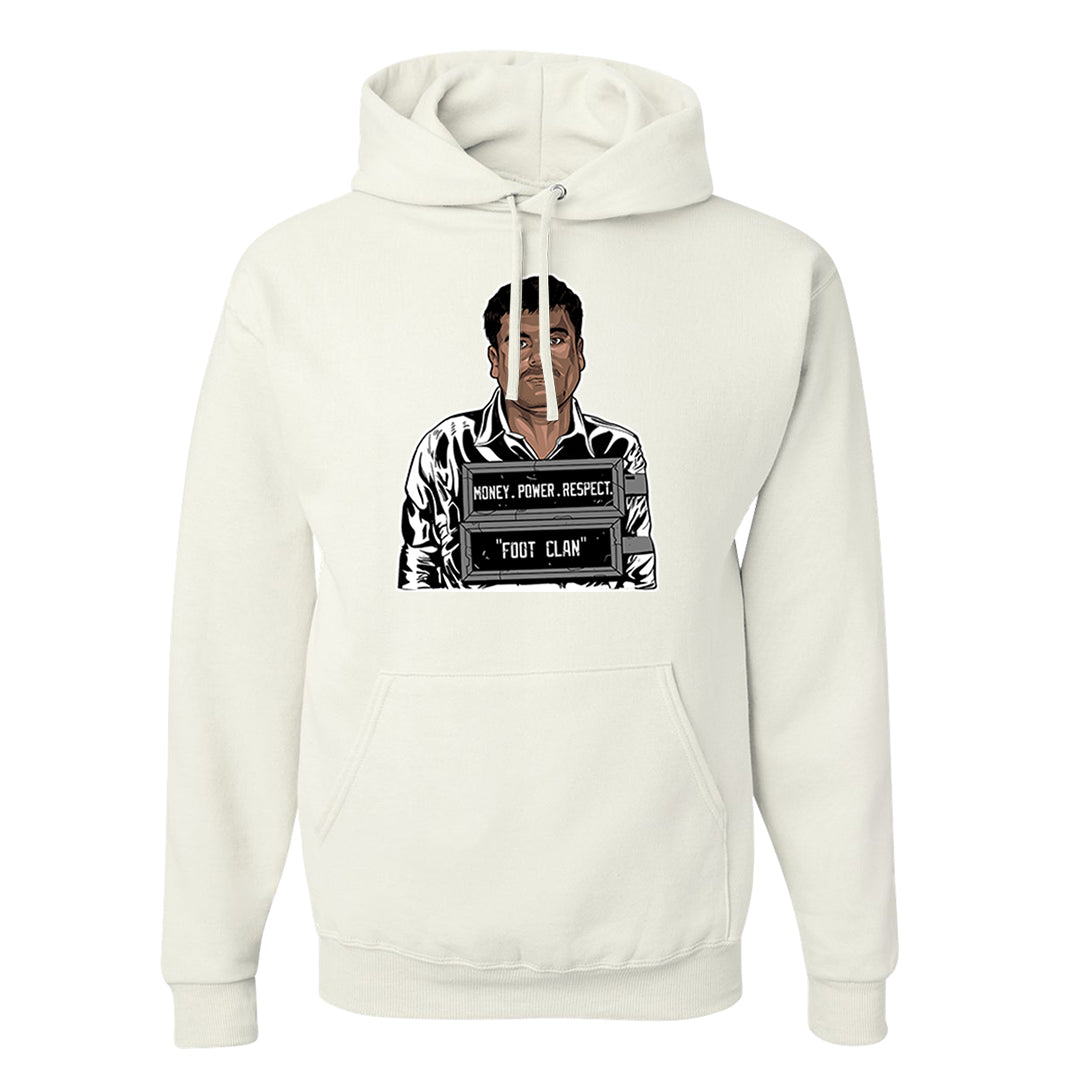 Homage Split Black White Low 1s Hoodie | El Chapo Illustration, White