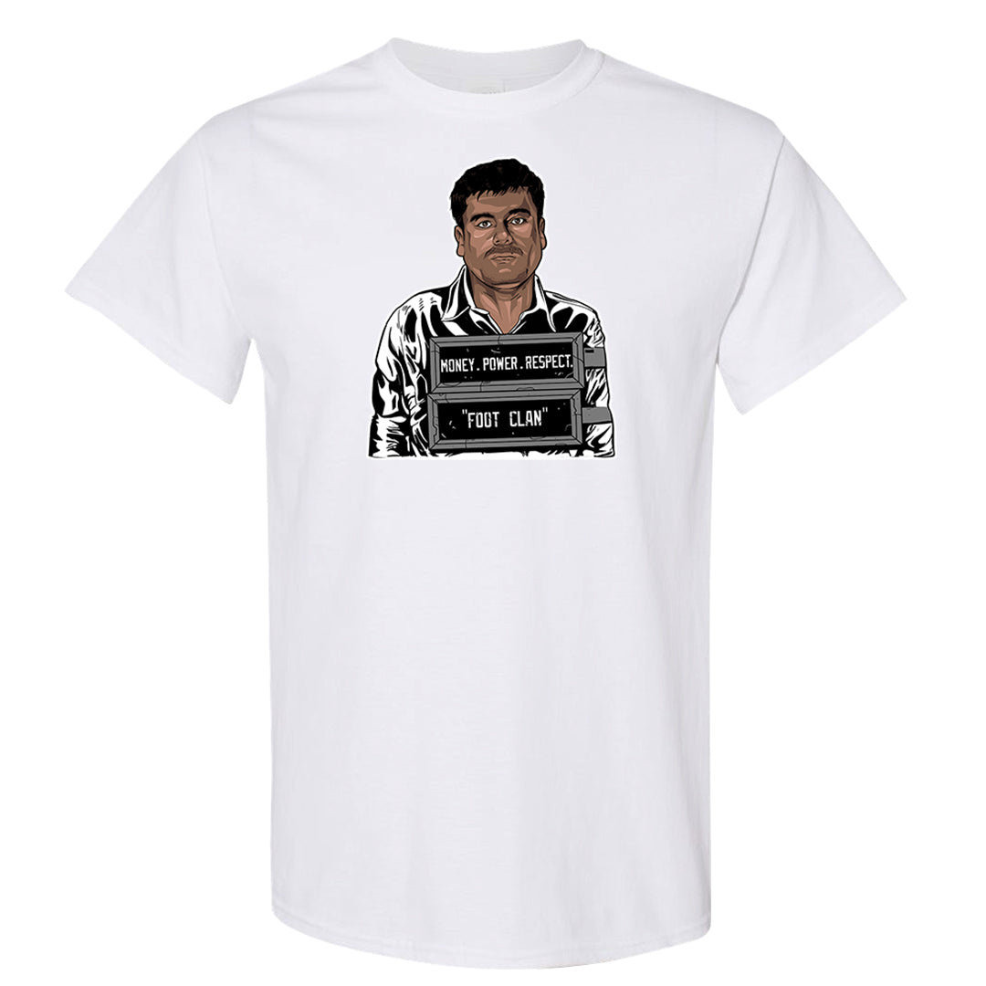 Homage Split Black White Low 1s T Shirt | El Chapo Illustration, White