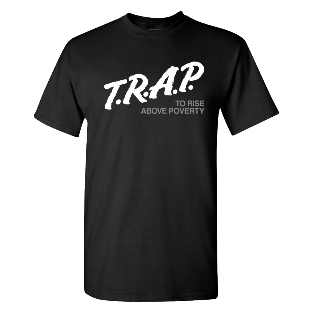 Homage Split Black White Low 1s T Shirt | Trap To Rise Above Poverty, Black