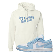 Ice Blue Low 1s Hoodie | All Good Baby, White