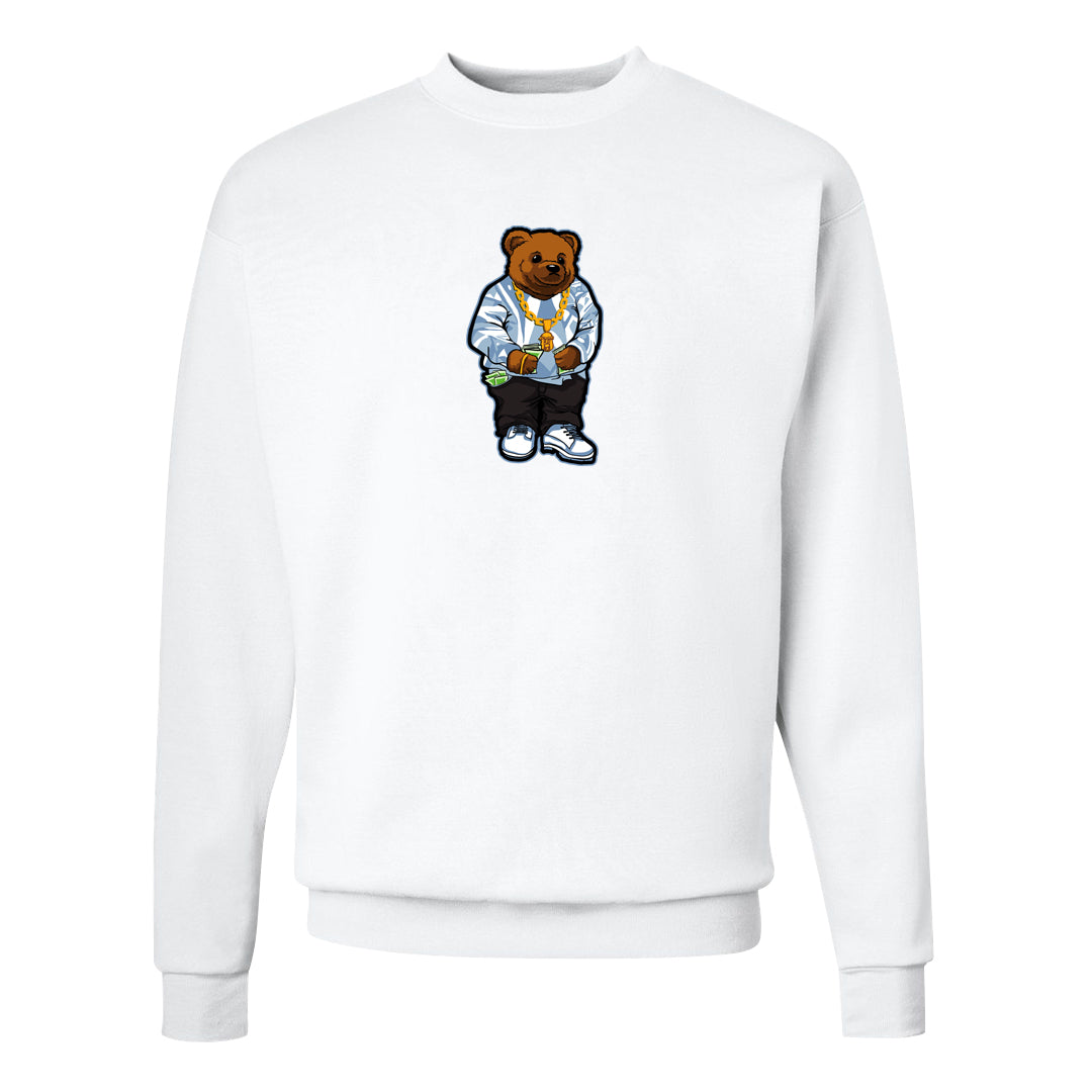 Ice Blue Low 1s Crewneck Sweatshirt | Sweater Bear, White