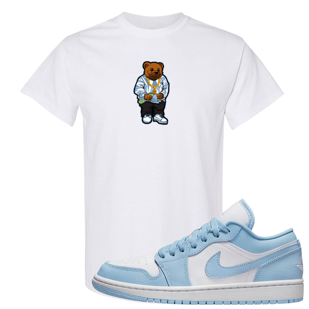 Ice Blue Low 1s T Shirt | Sweater Bear, White