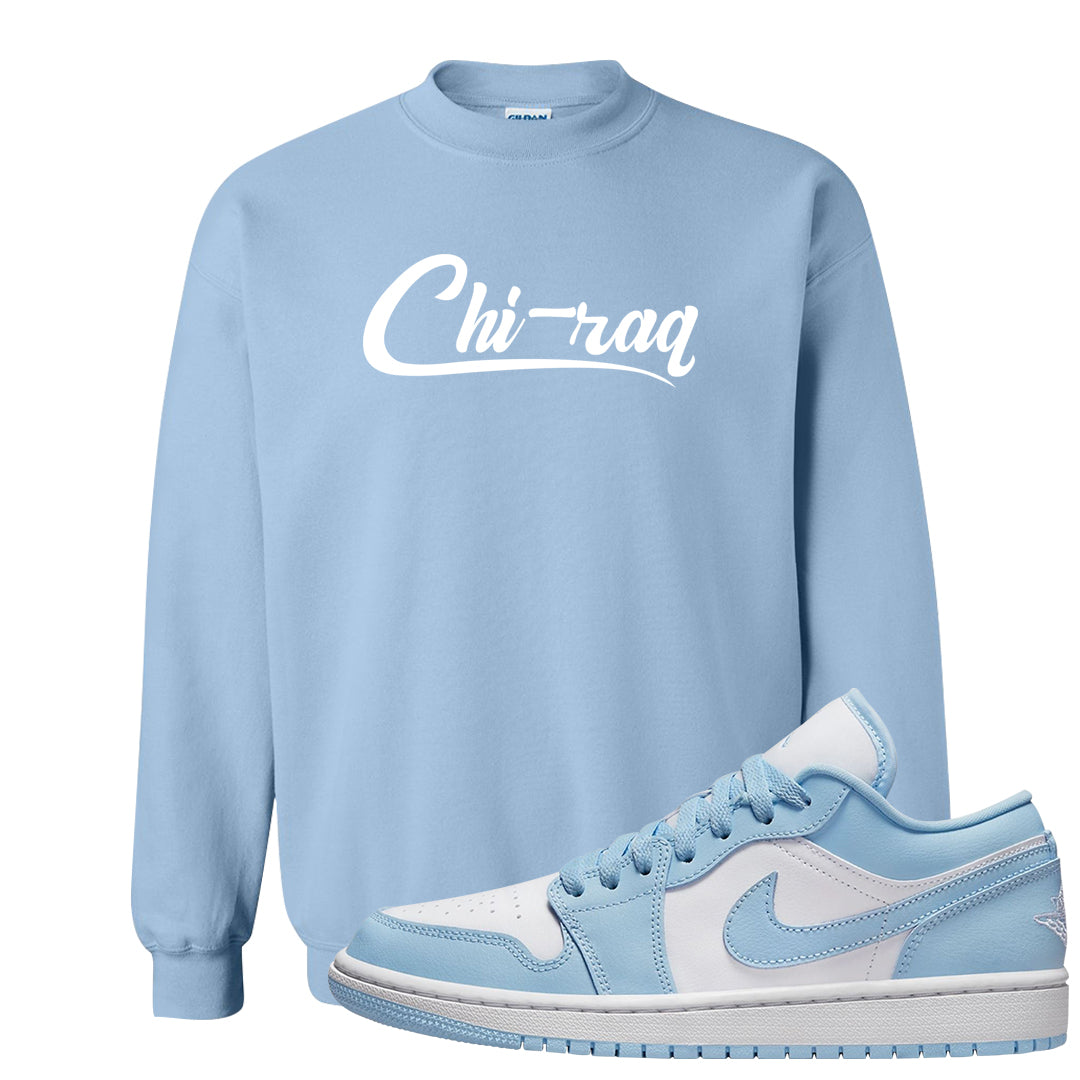 Ice Blue Low 1s Crewneck Sweatshirt | Chiraq, Light Blue
