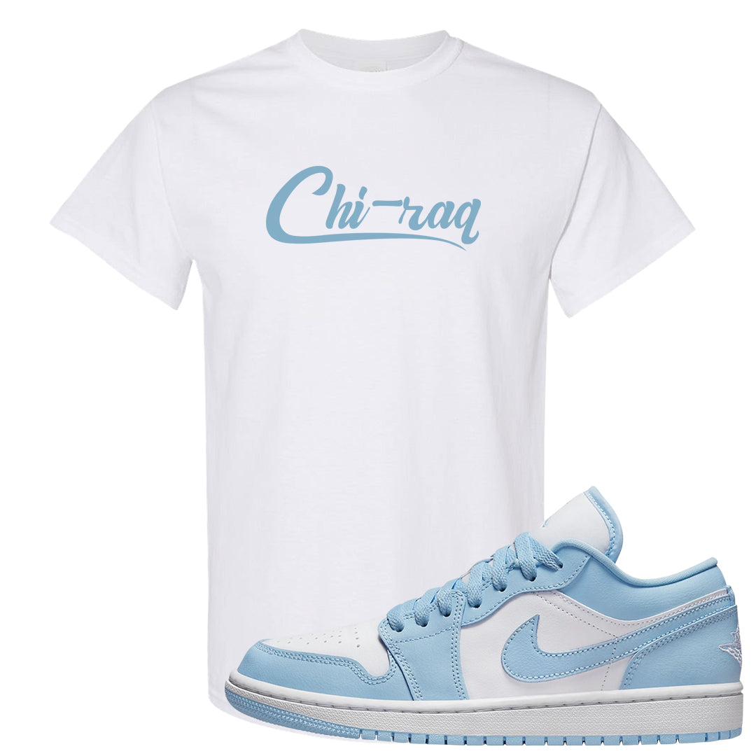 Ice Blue Low 1s T Shirt | Chiraq, White