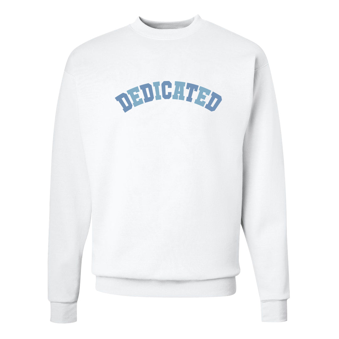 Ice Blue Low 1s Crewneck Sweatshirt | Dedicated, White