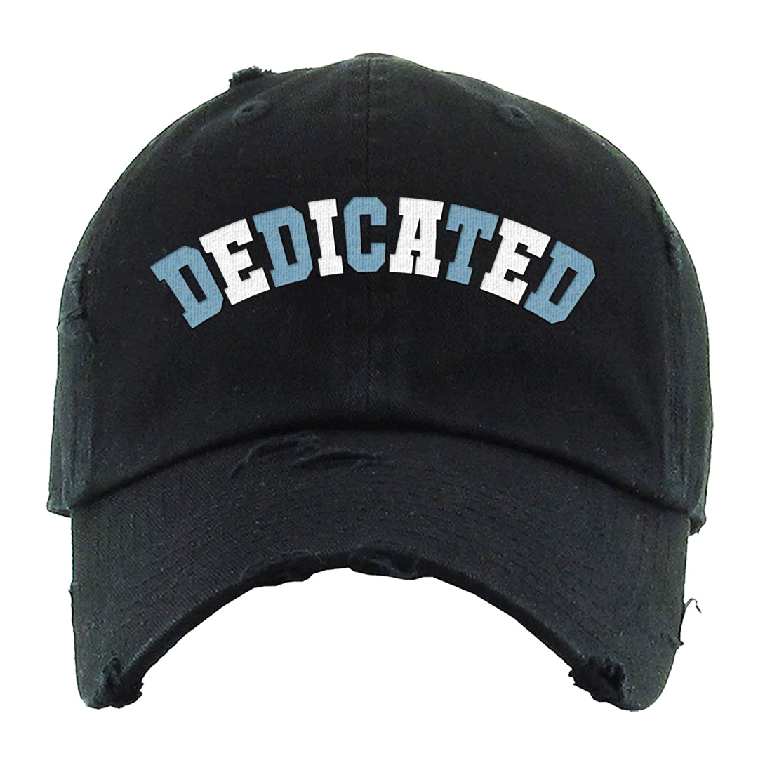 Ice Blue Low 1s Distressed Dad Hat | Dedicated, Black