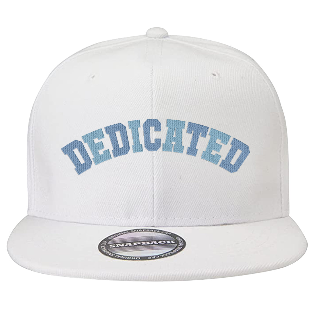 Ice Blue Low 1s Snapback Hat | Dedicated, White