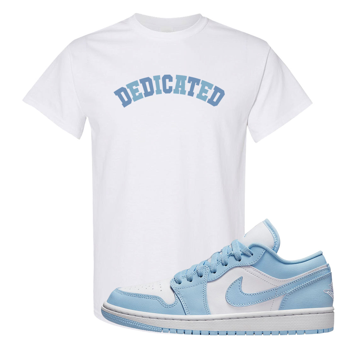 Ice Blue Low 1s T Shirt | Dedicated, White