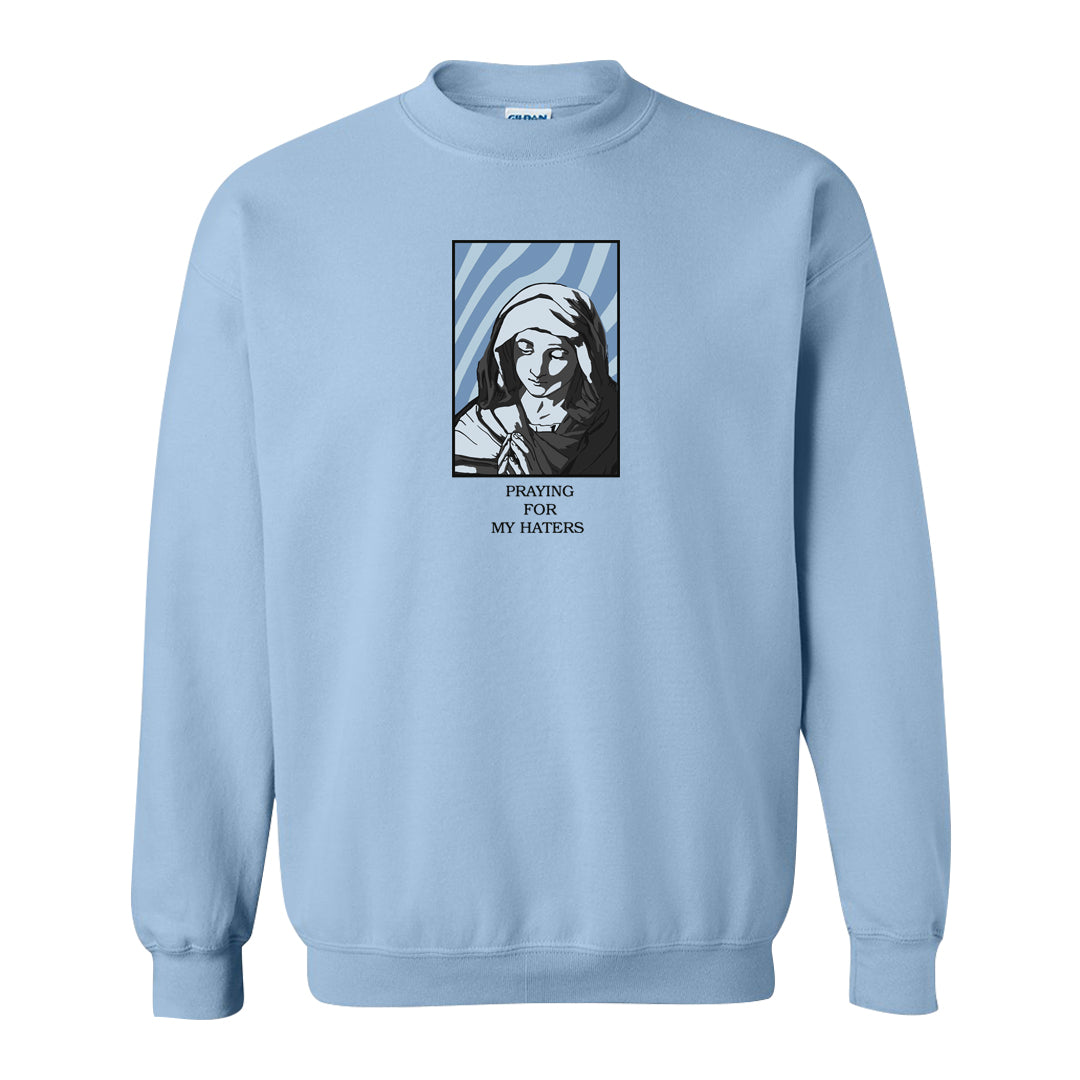 Ice Blue Low 1s Crewneck Sweatshirt | God Told Me, Light Blue