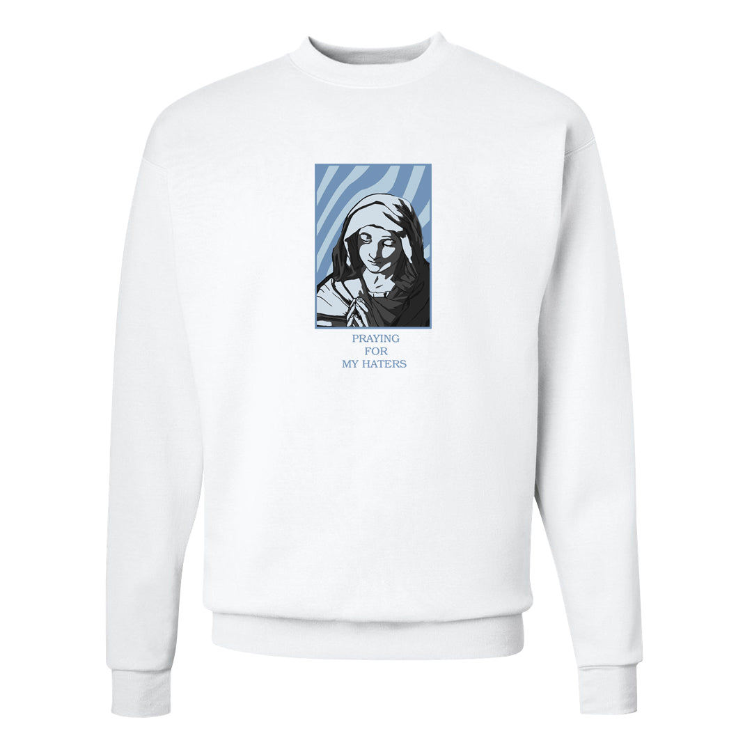 Ice Blue Low 1s Crewneck Sweatshirt | God Told Me, White