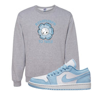 Ice Blue Low 1s Crewneck Sweatshirt | Remember To Smile, Ash