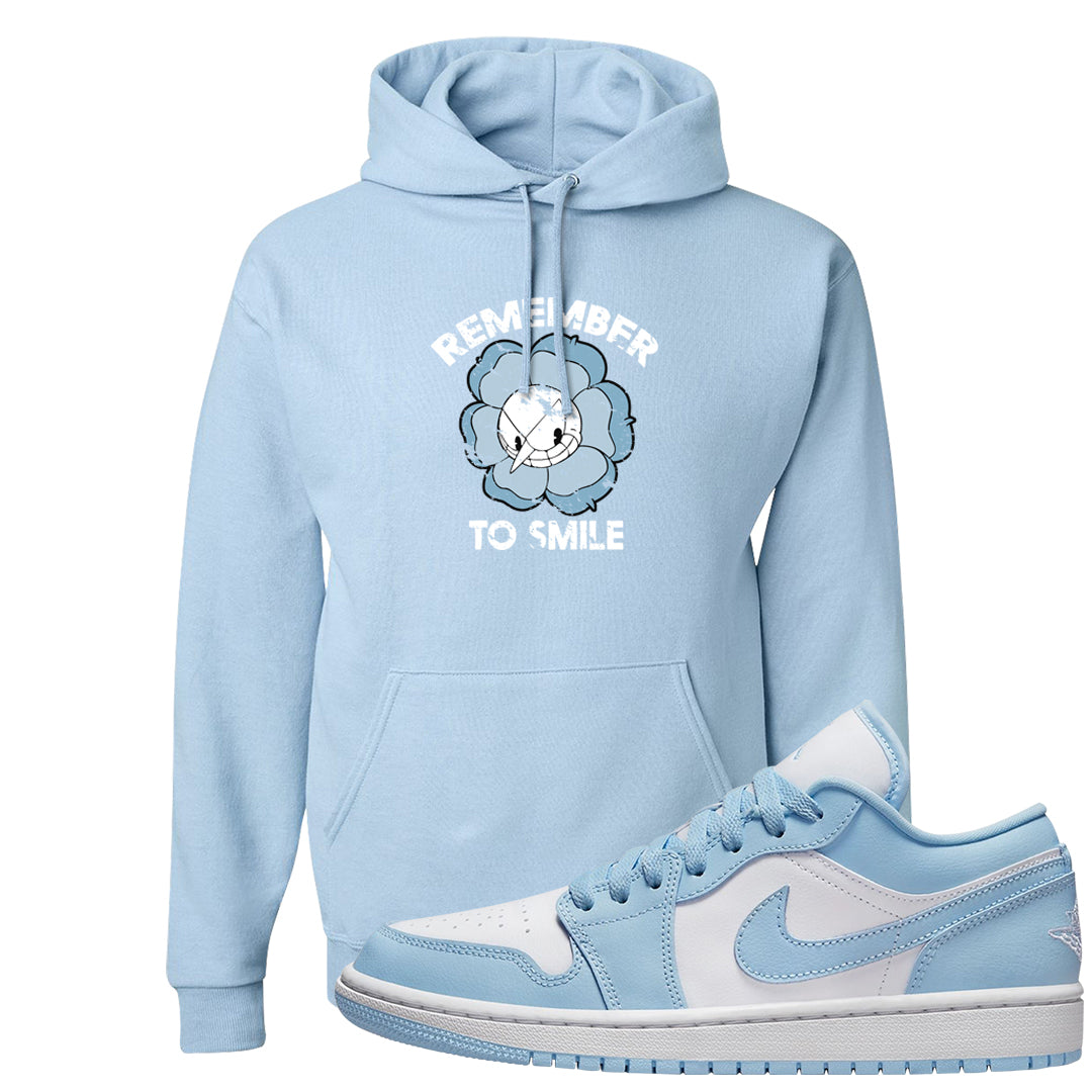 Ice Blue Low 1s Hoodie | Remember To Smile, Light Blue