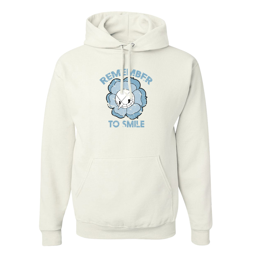 Ice Blue Low 1s Hoodie | Remember To Smile, White