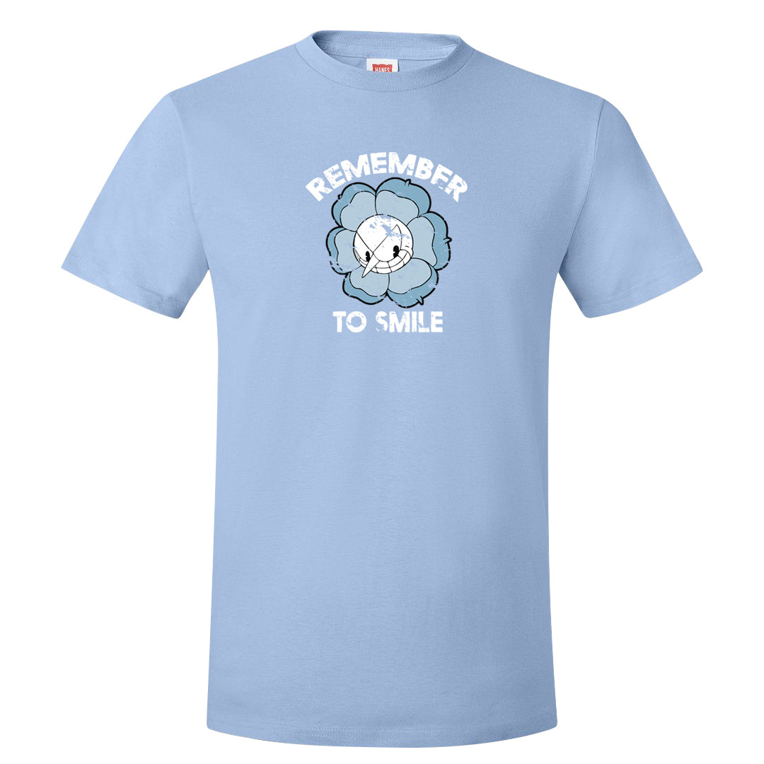 Ice Blue Low 1s T Shirt | Remember To Smile, Light Blue