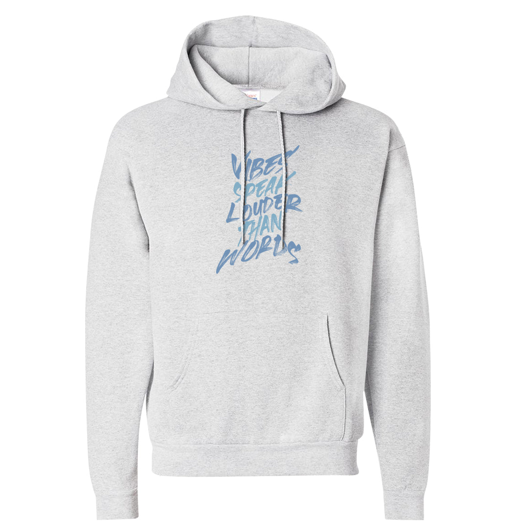 Ice Blue Low 1s Hoodie | Vibes Speak Louder Than Words, Ash